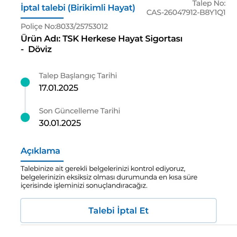 Hayat Sigortası İptal Sürecinde Yaşanan Gecikme Ve İlgisizlik