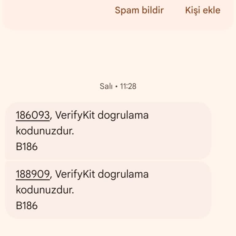 Bilinmeyen Uygulamadan Gelen Onay Kodları