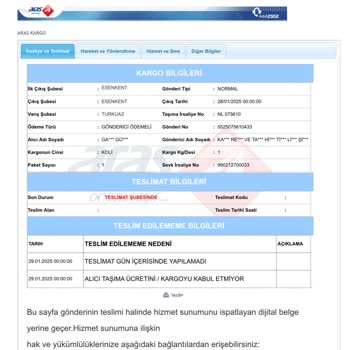 Aras Kargo'nun Teslimat İhmalkarlığına İsyan