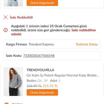 Trendyol Milla'da İade Süreci Ve Eksik Ürün Sorunu