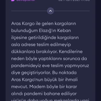 Aras Kargo'nun Yıllardır Çözülemeyen Teslimat Sorunu