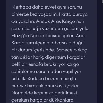 Aras Kargo'nun Yıllardır Çözülemeyen Teslimat Sorunu