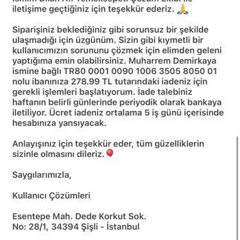 Yanlış Sipariş Ve İade Sorunu