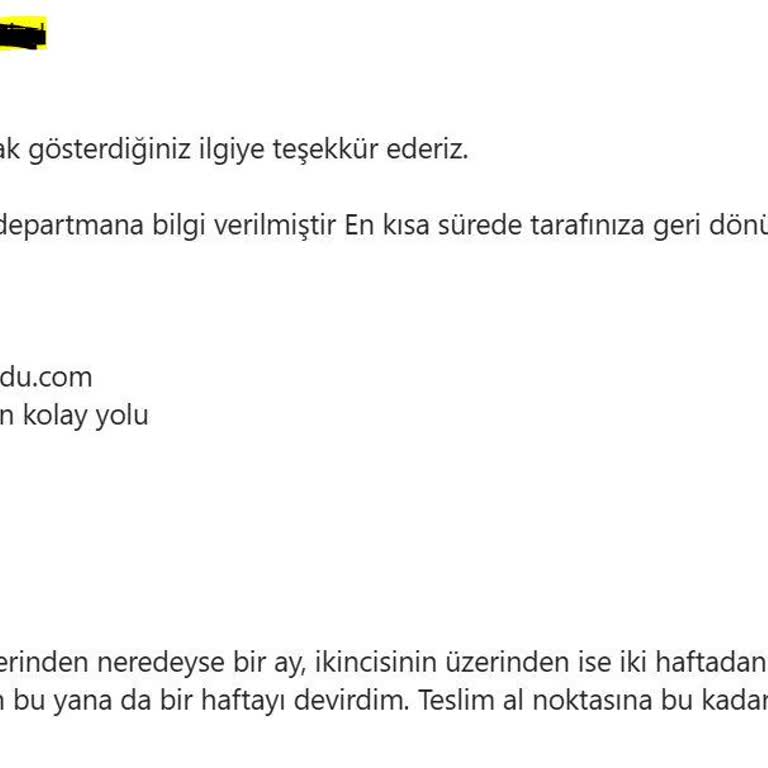 Sipariş Sürecinde Yaşanan Sorunlar Ve Mağduriyet