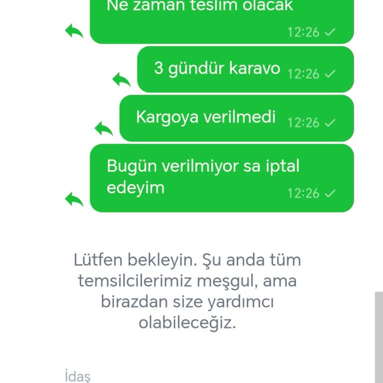 İade Edilemeyen Alez Siparişi Ve Uzun Bekleme Süresi