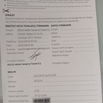 Bosch Kahve Makinesi Hayal Kırıklığı