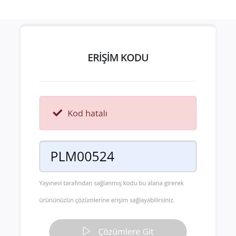Erişim Kodu Sorunu: Deneme Çözüm Videolarına Ulaşamıyorum