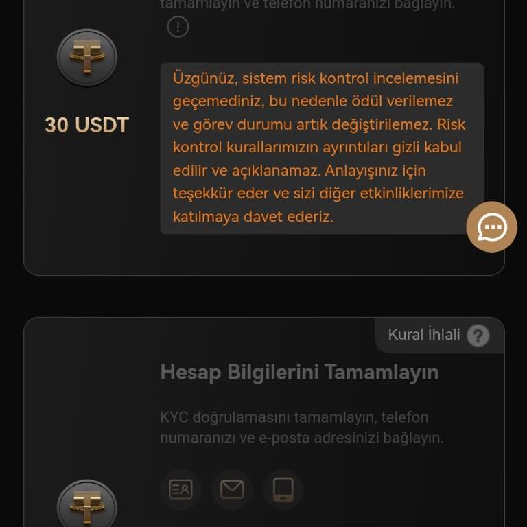 KYC Ödülü Hakkımın Engellenmesi