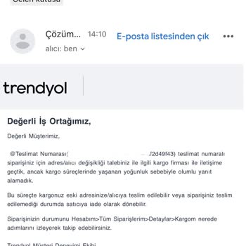 Teslimat Bölgesi Sorunu Ve Adres Değişikliği Mağduriyeti