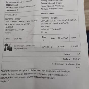 Bosch Kaynak Makinesi Hayal Kırıklığı