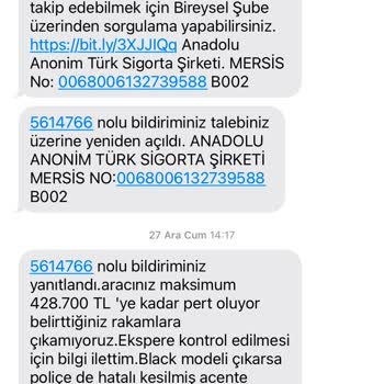 Anadolu Sigorta İle Değer Kaybı Ve İletişim Sorunu