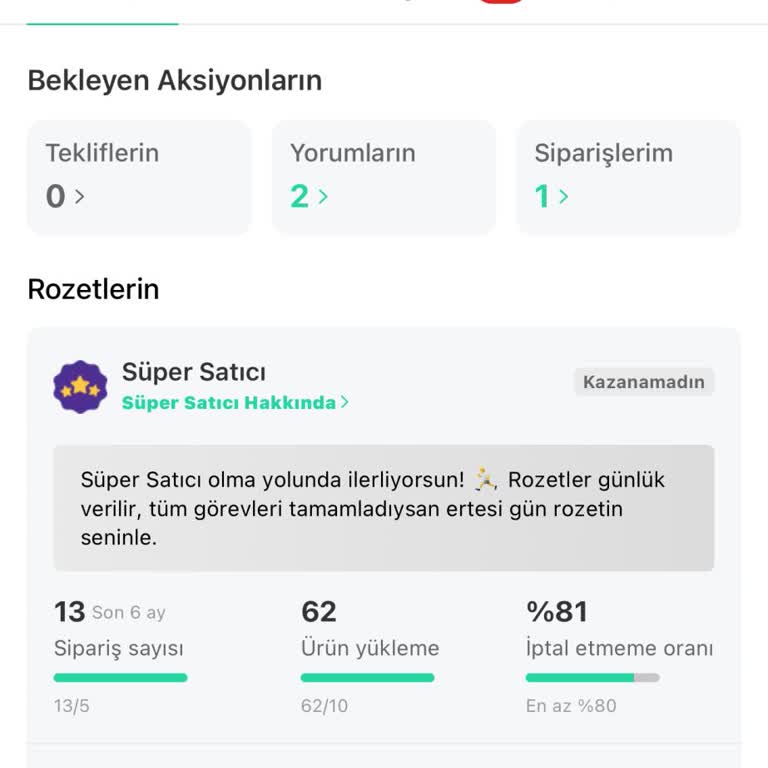 Süper Satıcı Rozeti Bekleyişi: Hakkım Olanı İstiyorum