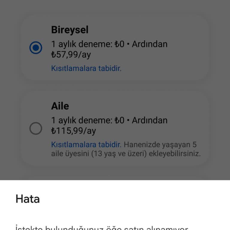YouTube Premium kann trotz mehrfacher Versuchen nicht gekauft werden