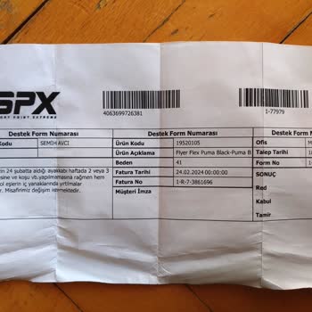 SPX Mağazasından Aldığım Ayakkabının Hızla Aşınması Ve Değişim Talebimin Reddedilmesi