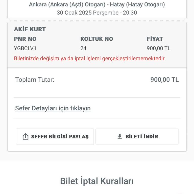 Bilet Açığa Alma Sorunu Ve 6 Saat Kuralı