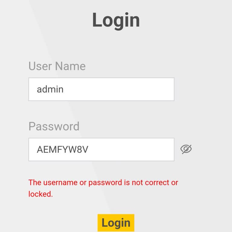 ZyXEL VMG3625-T50B Modem Password Error Recovery Request
