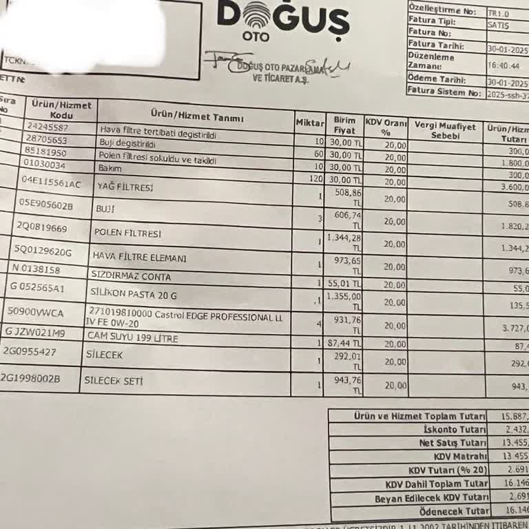 Esenyurt Yetkili Servisinde Şeffaf Olmayan Fiyatlandırma Sorunları