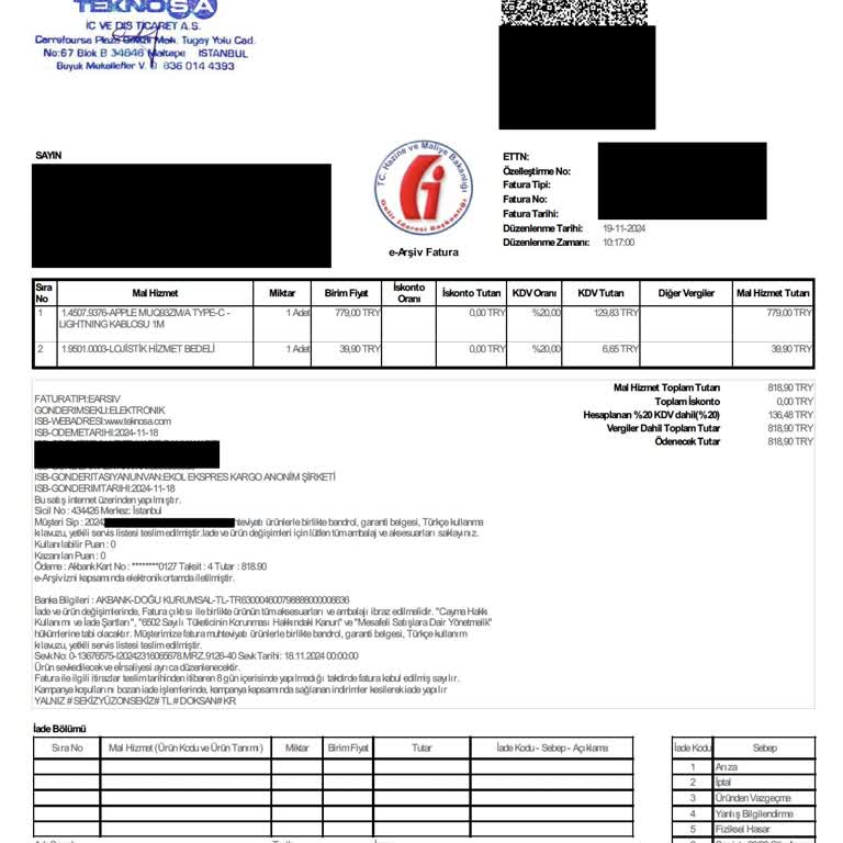 Teknosa'dan Alınan Sahte Ürün Ve İade Sorunu