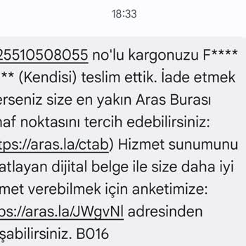 Aras Kargo Çeşme Şubesi: Teslim Edilmeyen Kargo Ve Yanıltıcı Mesajlar