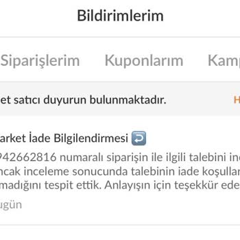 Teslim Edilmeyen Sipariş Ve İade Edilmeyen Ücret Sorunu
