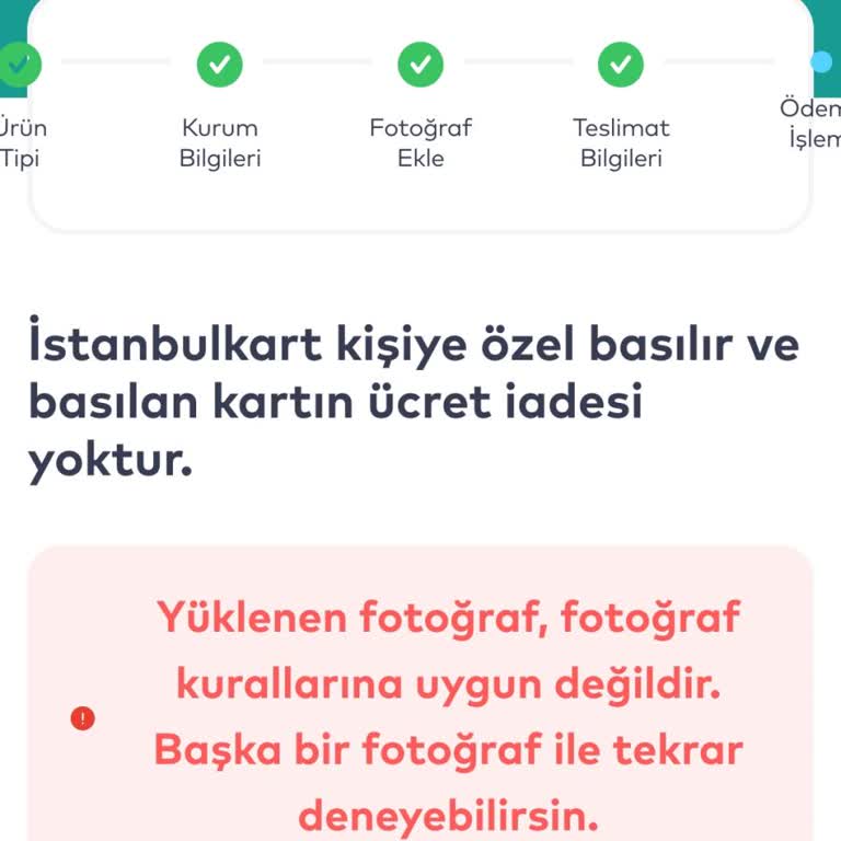 İstanbul Kart Başvurusunda Fotoğraf Sorunu