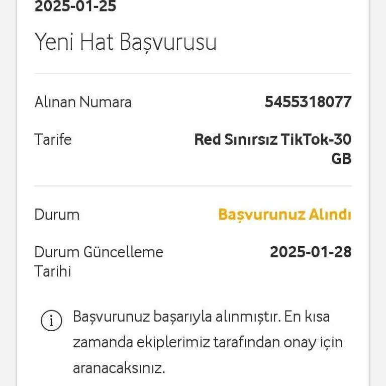Vodafone Faturalı Hat Aktivasyon Sorunu