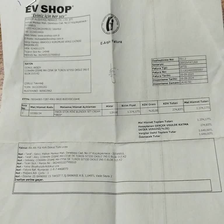 Fakir Blender Seti İadesi Ve Mağduriyet