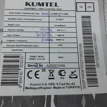 Kumtel Fırın Sigorta Sorunu Ve Ampul Arızası