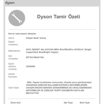 Dyson Süpürge Servis Sürecinde Yaşanan Sorunlar Ve Mağduriyet