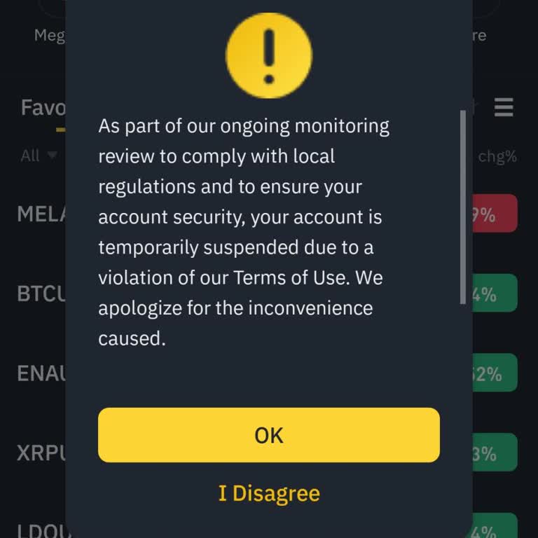 Binance Hesabımda Keyfi İşlem Askıya Alınması