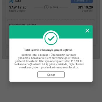 Anadolu Jet Bilet İptalinde Yaşanan Sorunlar