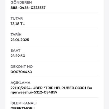 Uber'den Para İadesi Ve İletişim Sorunu
