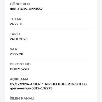 Uber'den Para İadesi Ve İletişim Sorunu