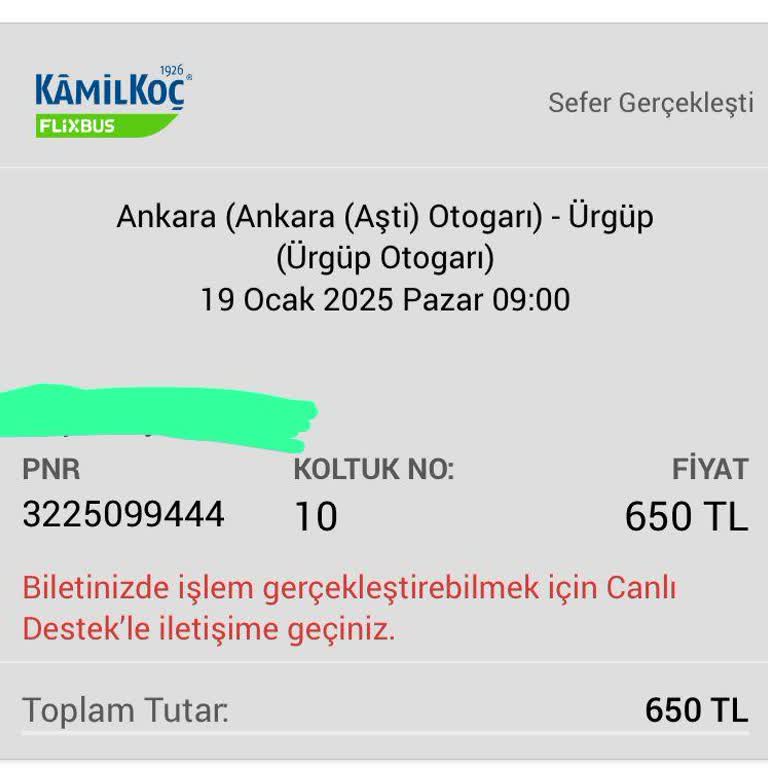 Kamil Koç'un Ürgüp Seferlerindeki Belirsizlik Mağdur Ediyor