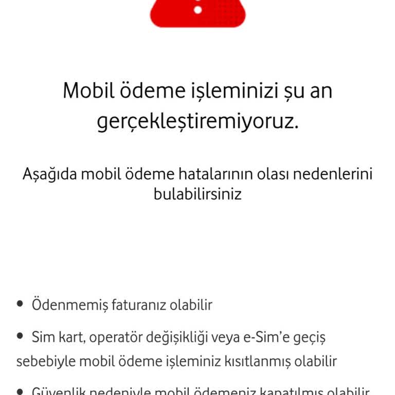Vodafone Mobil Ödeme Sorunu Canıma Tak Etti