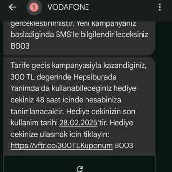 Vodafone Hediye Çeki Hatası: Tanımlama Sorunu