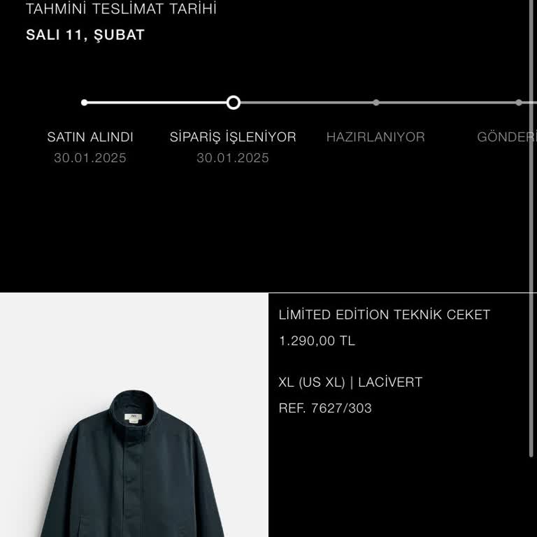 Zara Online Sipariş Teslimat Gecikmesi