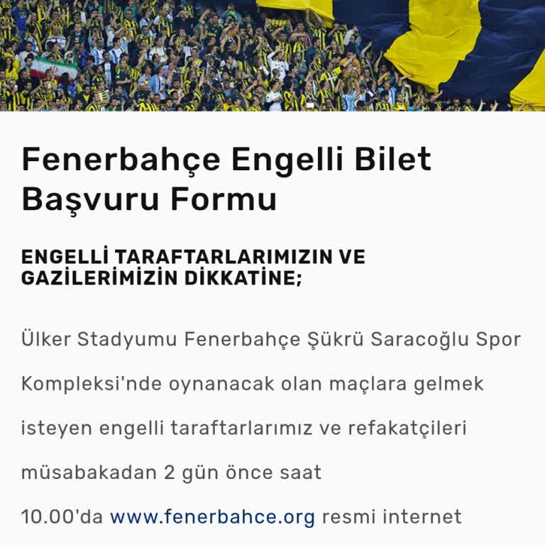 Engelli Taraftarlar İçin Bilet Alma Sorunu