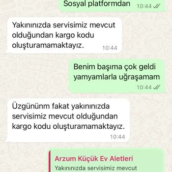 Arzum Servis Hizmetine Dair Hayal Kırıklığı