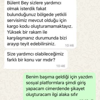 Arzum Servis Hizmetine Dair Hayal Kırıklığı