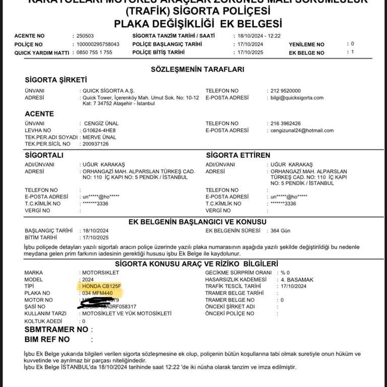 Yanlış Araç İsmiyle Kasko Sorunu