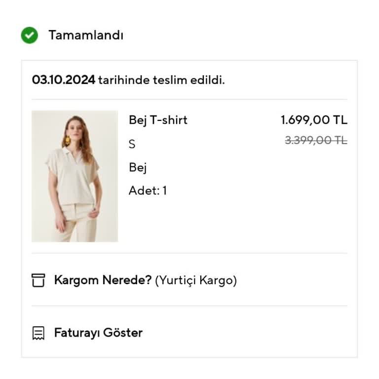 Network Ay Marka Üründe İade Talebi