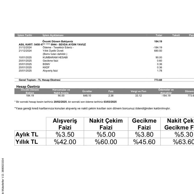 QNB Kredi Kartı Ücreti İadesi Talebi