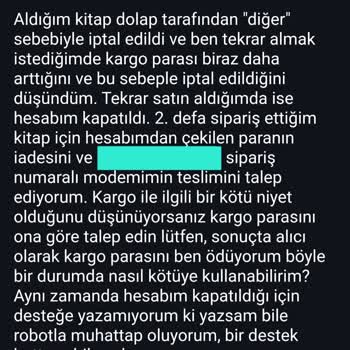Dolap Uygulamasında İptal Edilen Sipariş Ve Askıya Alınan Hesap Sorunu