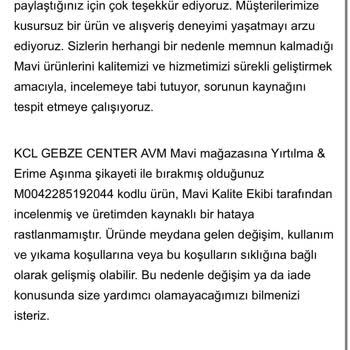 Mavi Jeans Ürün Kalitesi Ve Müşteri Hizmeti Hayal Kırıklığı