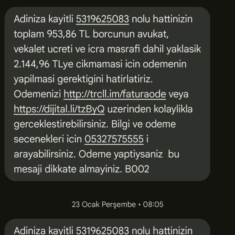 Turkcell'in Yanlış Borç Bildirimleri Ve Hukuki Süreç Tehditleri