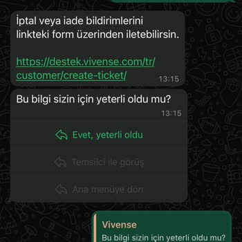 Vivense Sandalye Sorunları Ve İade Zorluğu