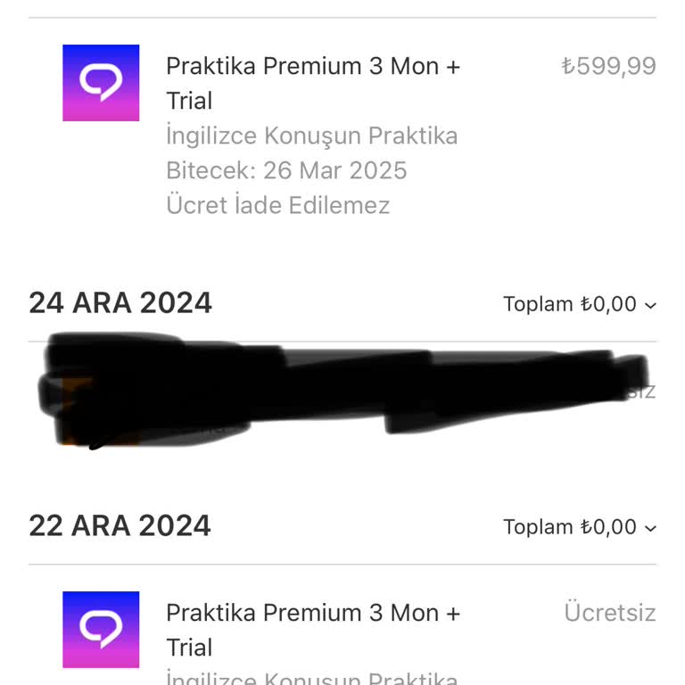 Apple Praktika Uygulamasında İptal Edilemeyen Üyelik Sorunu!