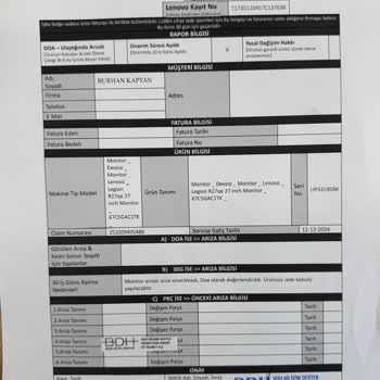 Lenovo Garanti Ve Müşteri Hizmetleri Hayal Kırıklığı