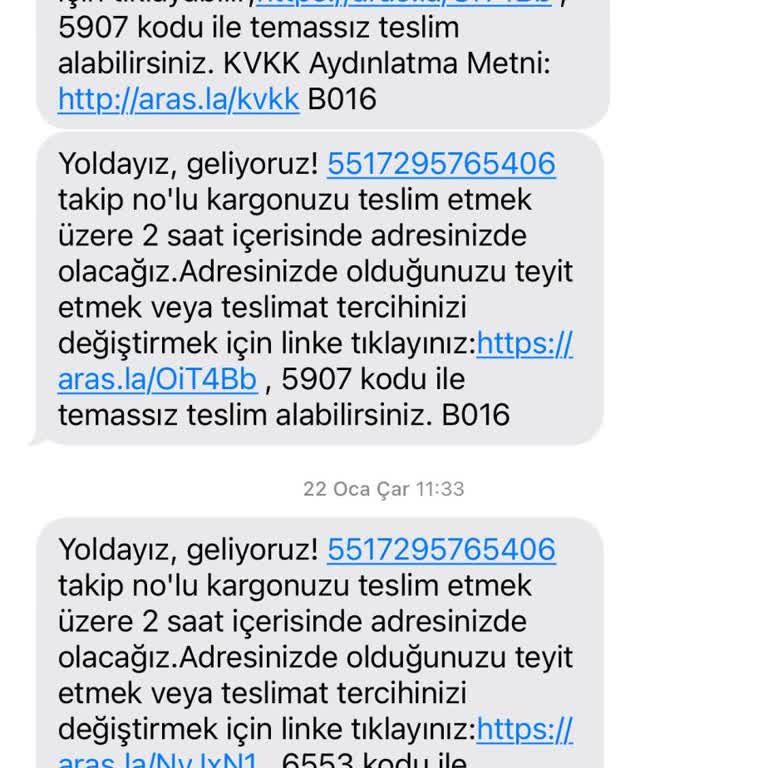 Aras Kargo Teslimat Sorunu Ve Yanıltıcı Mesajlar